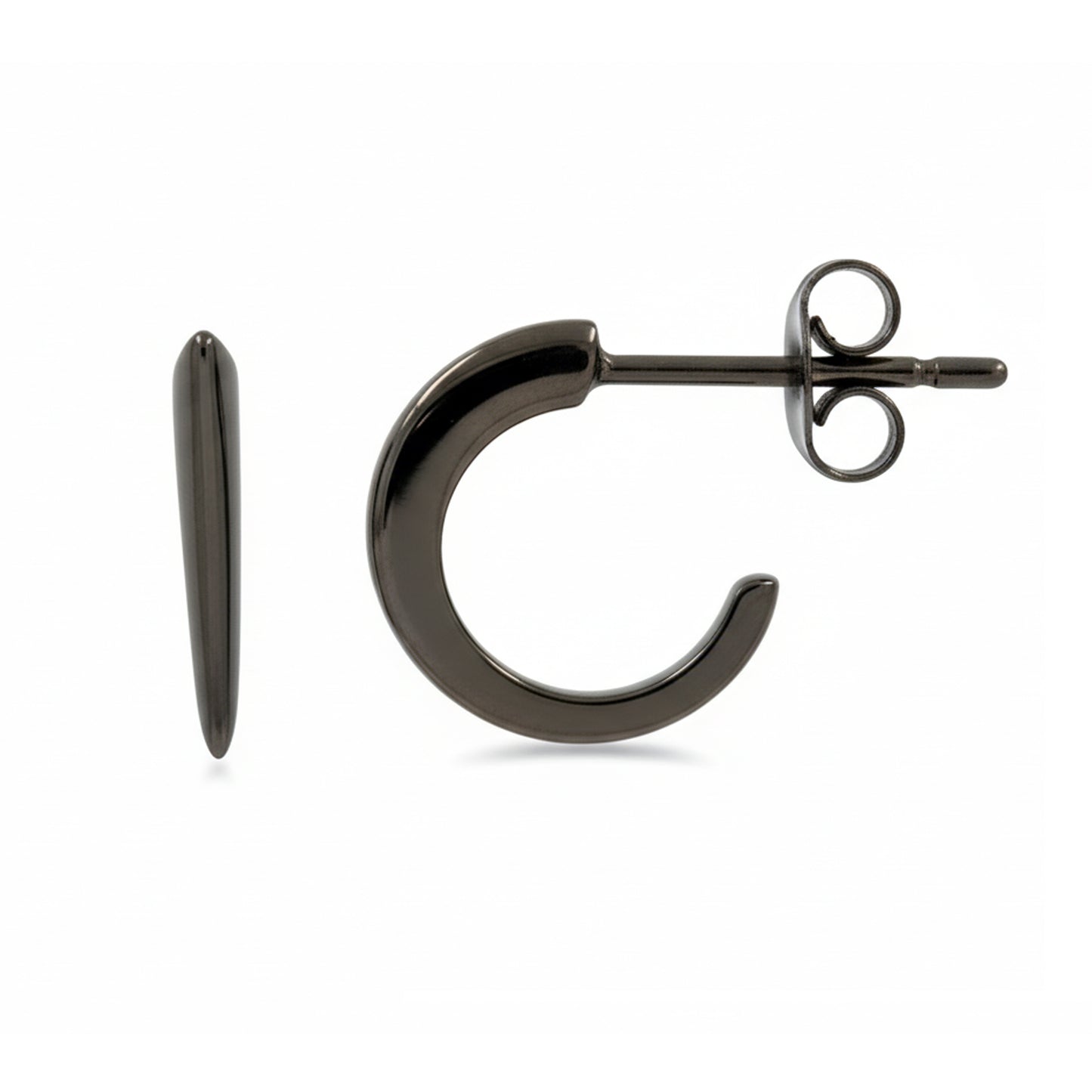 14K Gold Clawed Hoop Stud Earrings