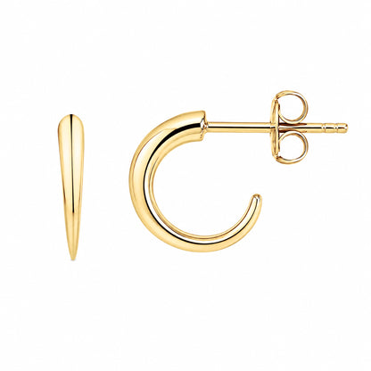 14K Gold Clawed Hoop Stud Earrings