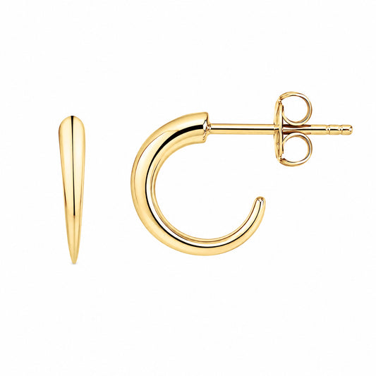 14K Gold Clawed Hoop Stud Earrings