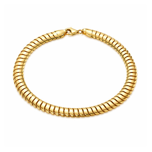 14K Gold Cobra Chain Bracelet