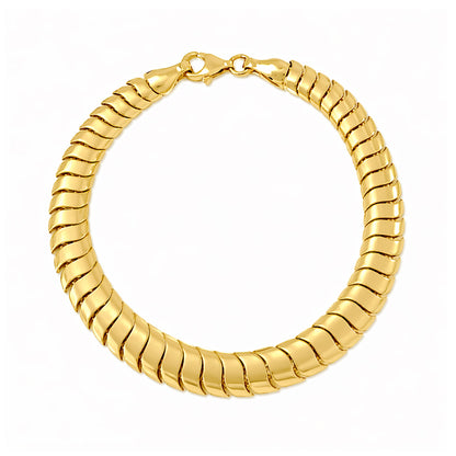 14K Gold Graduated Cobra Chain Bracelet