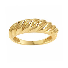 14K Gold Domed Croissant Stack Ring
