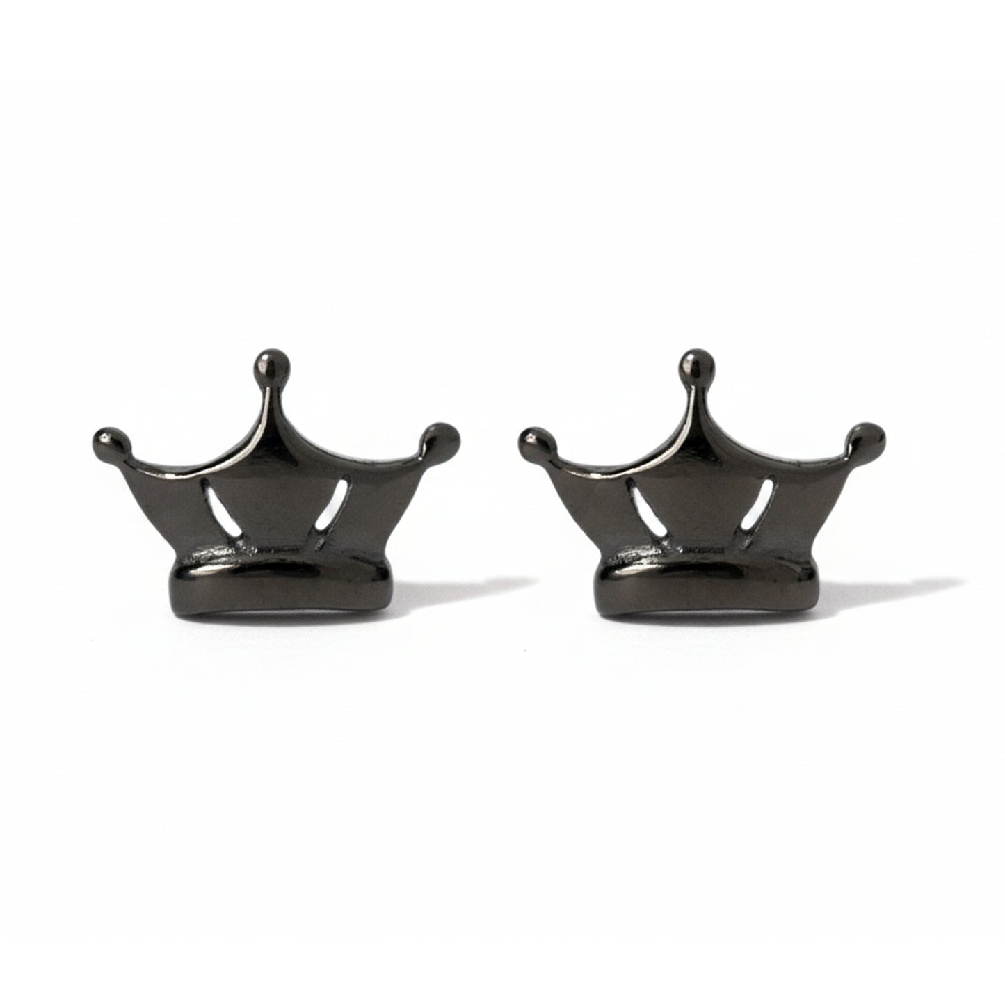 14K Gold Crown Stud Earrings