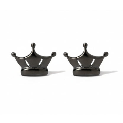 14K Gold Crown Stud Earrings