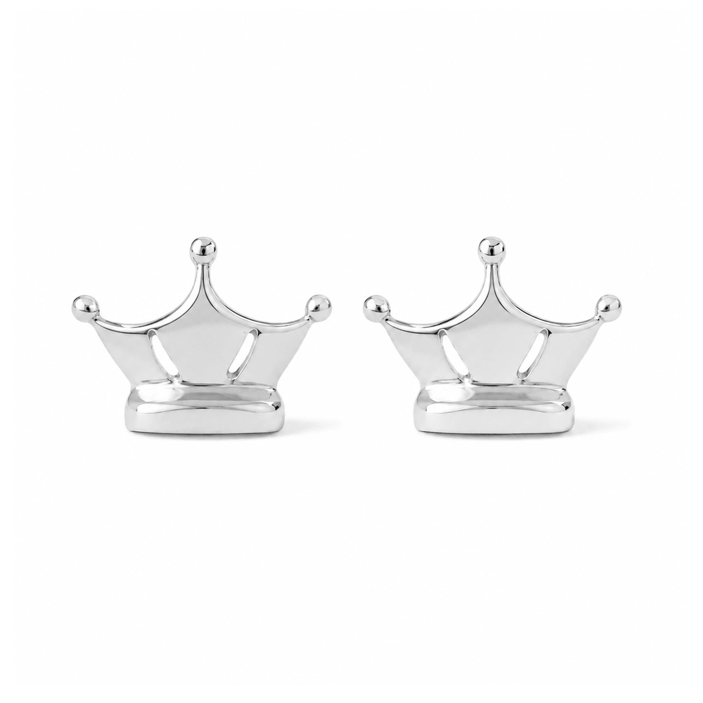 14K Gold Crown Stud Earrings