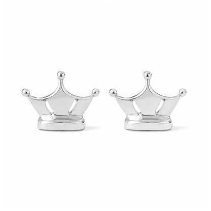 14K Gold Crown Stud Earrings