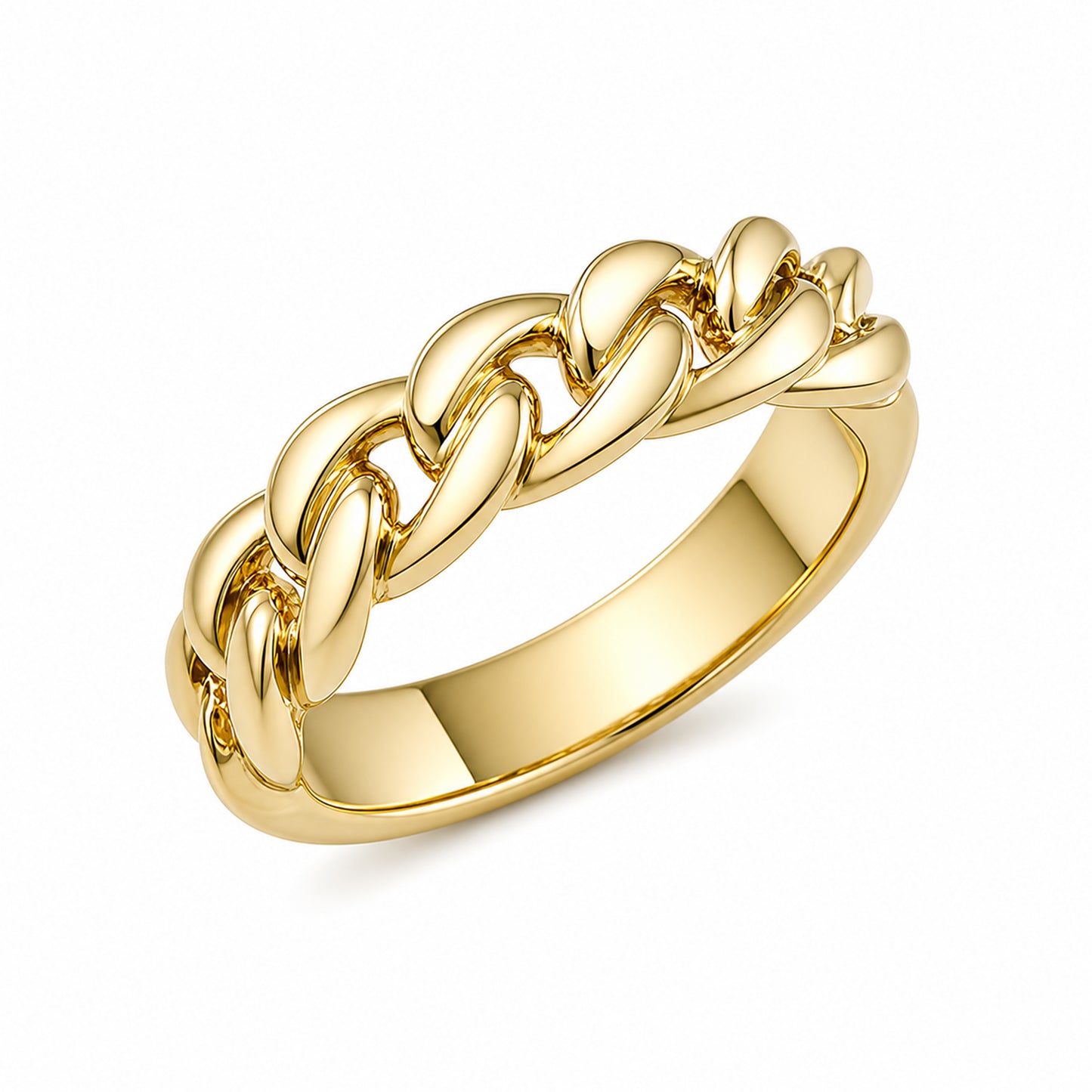 14K Gold Cuban Link Ring