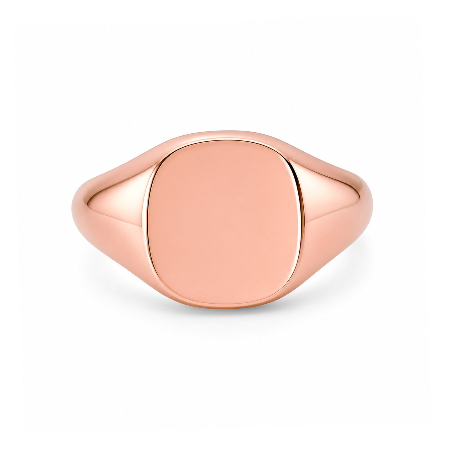 14K Gold Cushion Square Signet Ring ~ Engravable