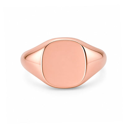 14K Gold Cushion Square Signet Ring ~ Engravable