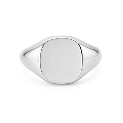 14K Gold Cushion Square Signet Ring ~ Engravable