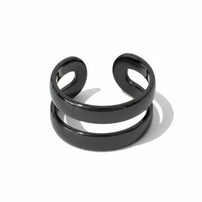 14K Gold Double Hoop Round Ear Cuff