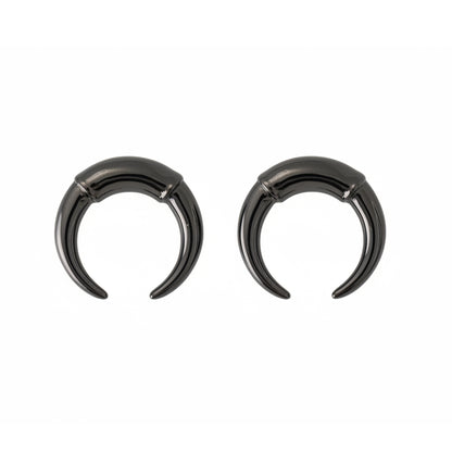 14K Gold Double Horn Stud Earrings