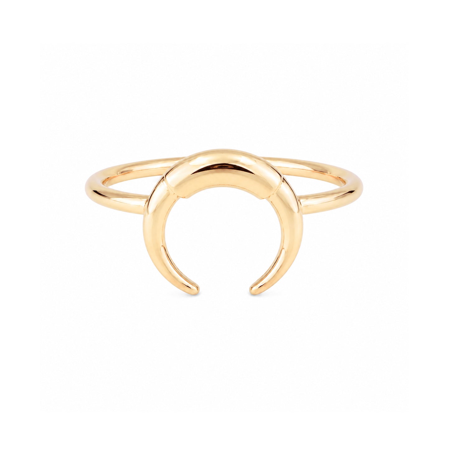 14K Gold Double Horn Ring