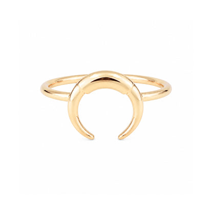 14K Gold Double Horn Ring