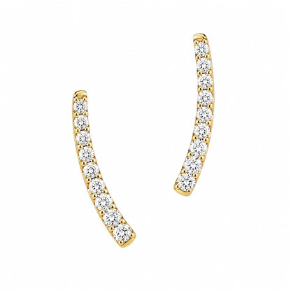 14K Gold Diamond Climber Arch Earrings