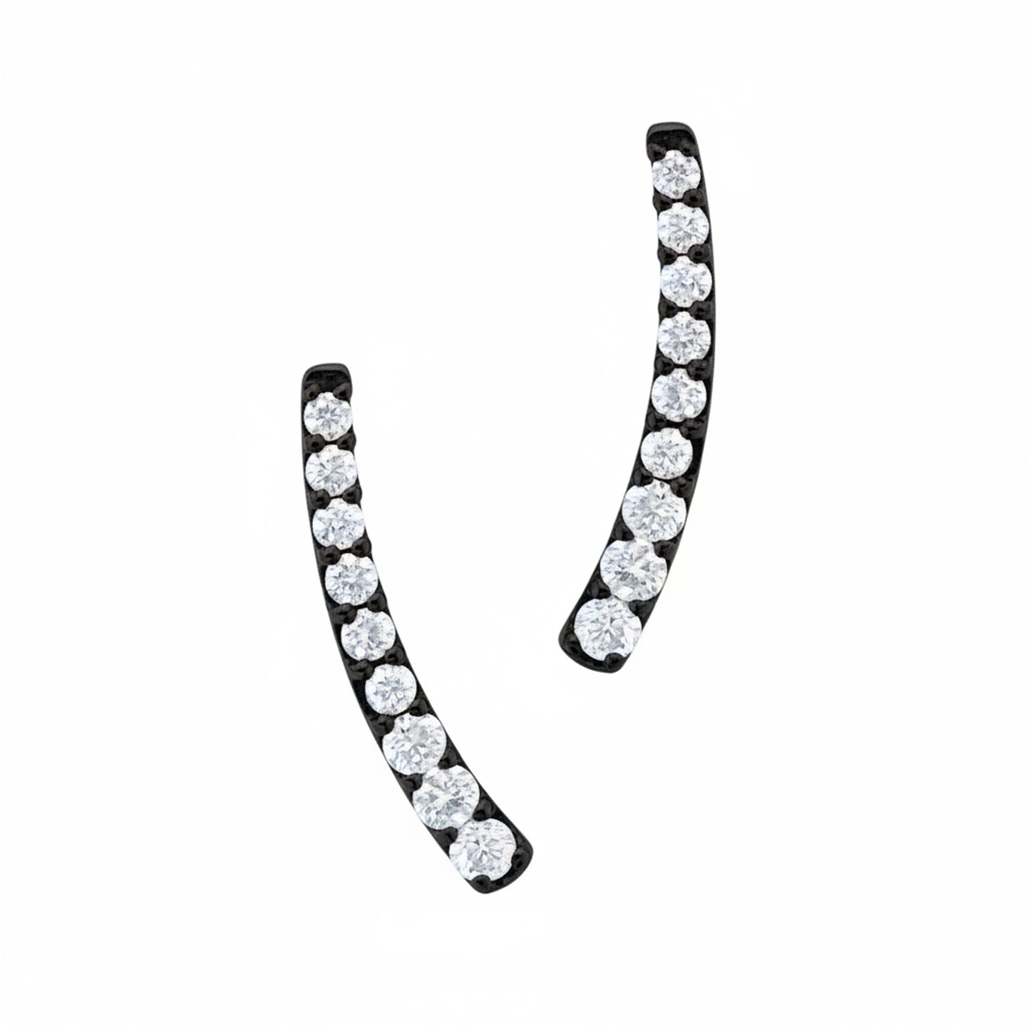 14K Gold Diamond Climber Arch Earrings