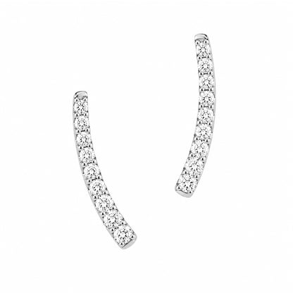 14K Gold Diamond Climber Arch Earrings