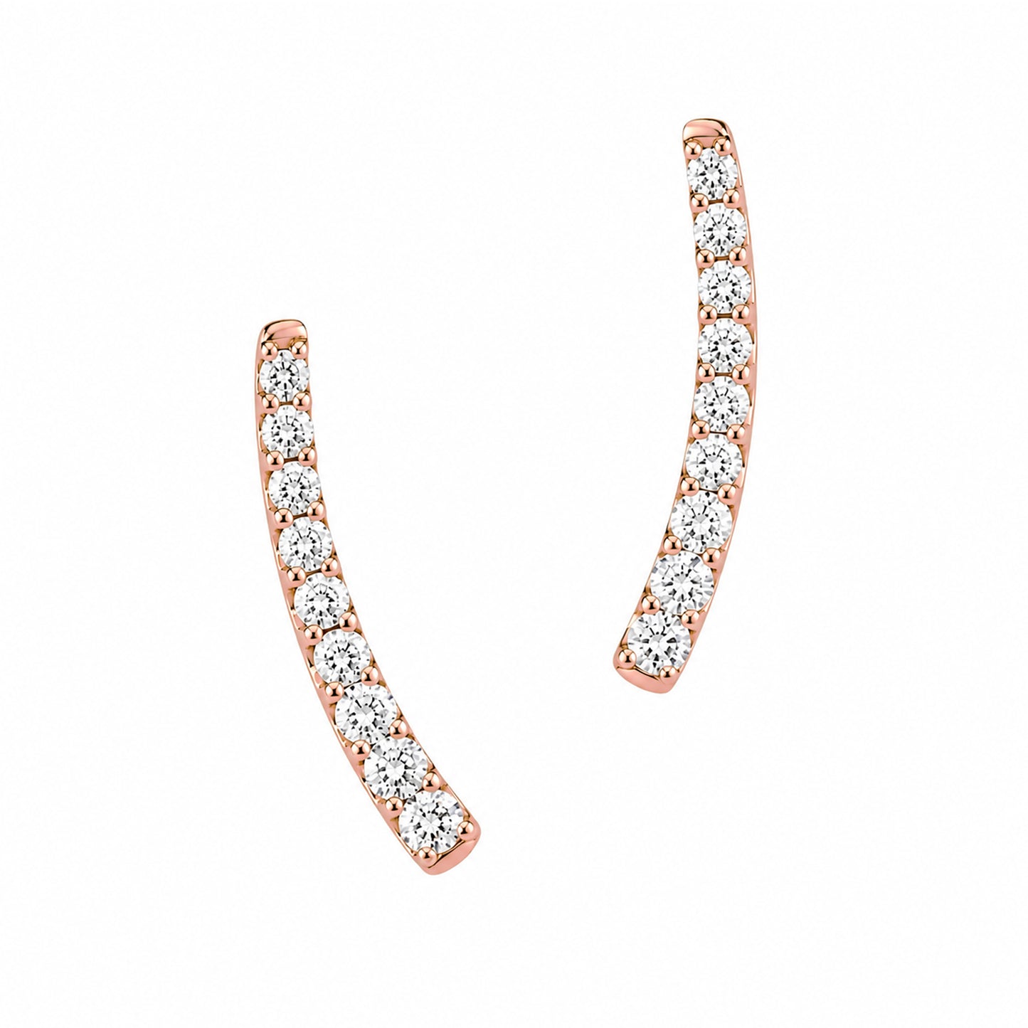14K Gold Diamond Climber Arch Earrings