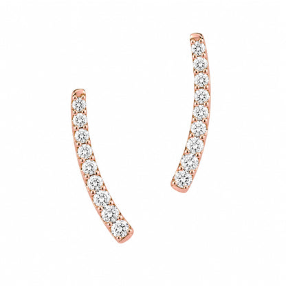14K Gold Diamond Climber Arch Earrings