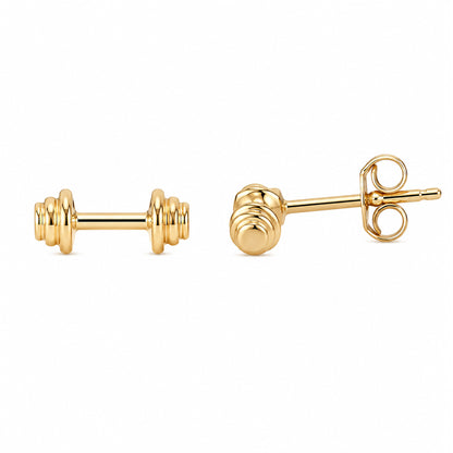 14K Gold XS Dumbbell Stud Earrings