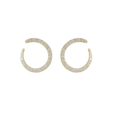 14K Gold Pavé Diamond Comet Stud Earrings