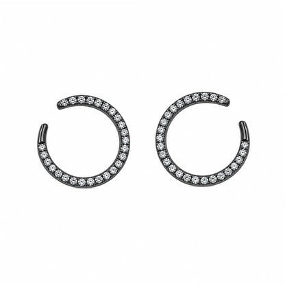 14K Gold Pavé Diamond Comet Stud Earrings