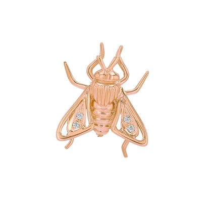 14K Gold Diamond Fly Pin