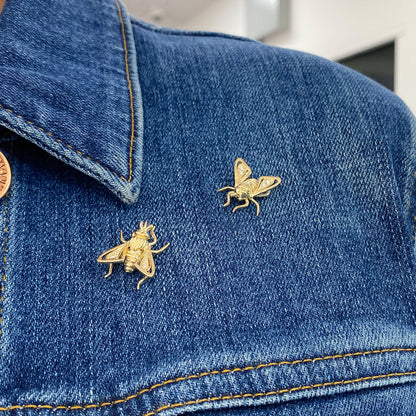 14K Gold Diamond Fly Pin