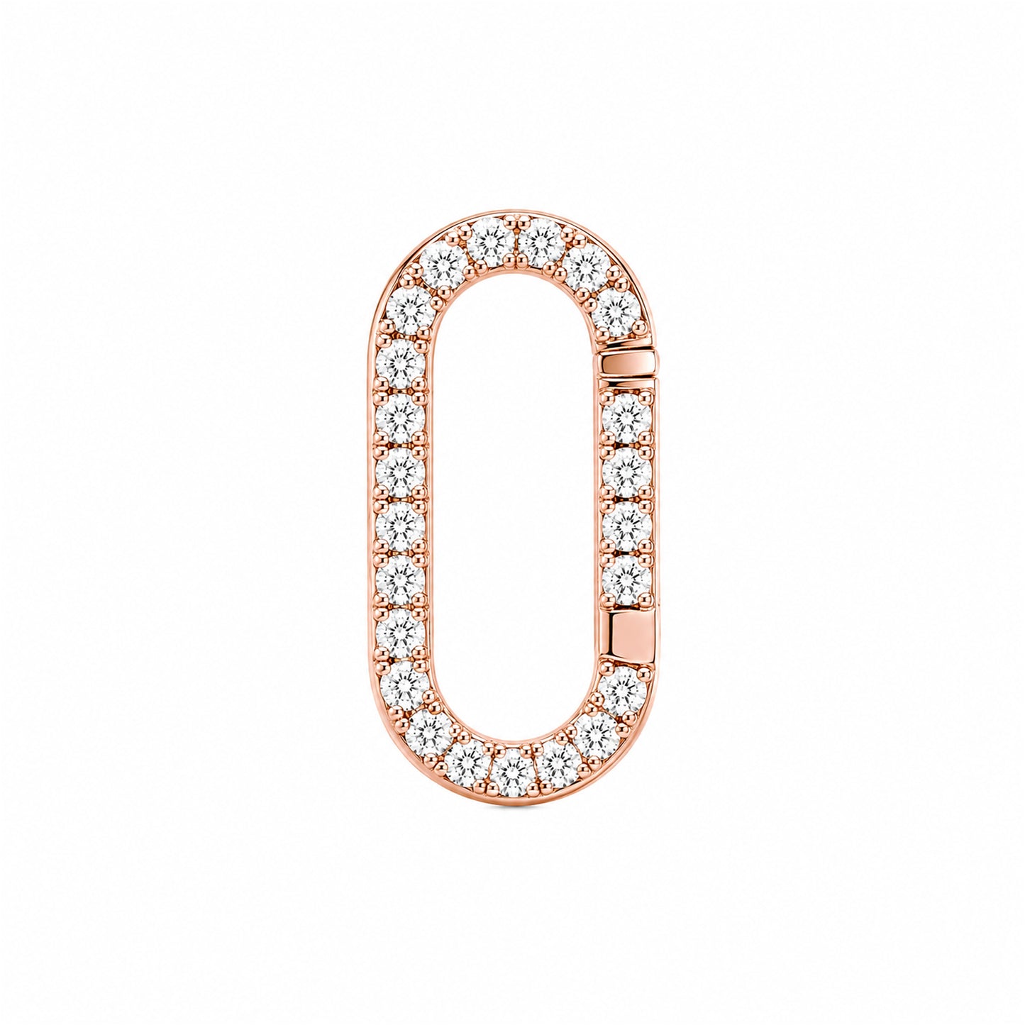 14K Gold Diamond Elongated Oval Charm Enhancer ~ Large Size