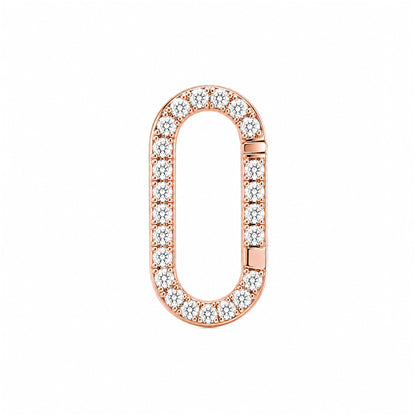 14K Gold Diamond Elongated Oval Charm Enhancer ~ Large Size