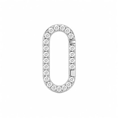 14K Gold Diamond Elongated Oval Charm Enhancer ~ Large Size