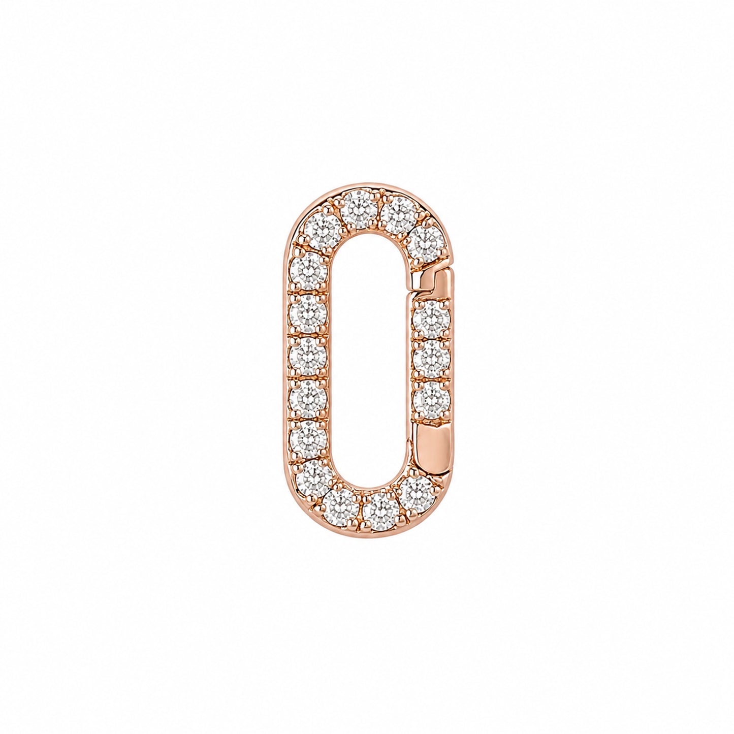 14K Gold Diamond Elongated Oval Charm Enhancer ~ Small Size
