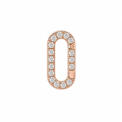 14K Gold Diamond Elongated Oval Charm Enhancer ~ Small Size