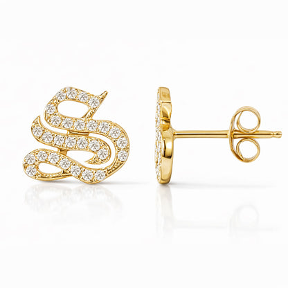 14K Gold Diamond Alphabet Letter Initial Single Stud Earring, Old English Font