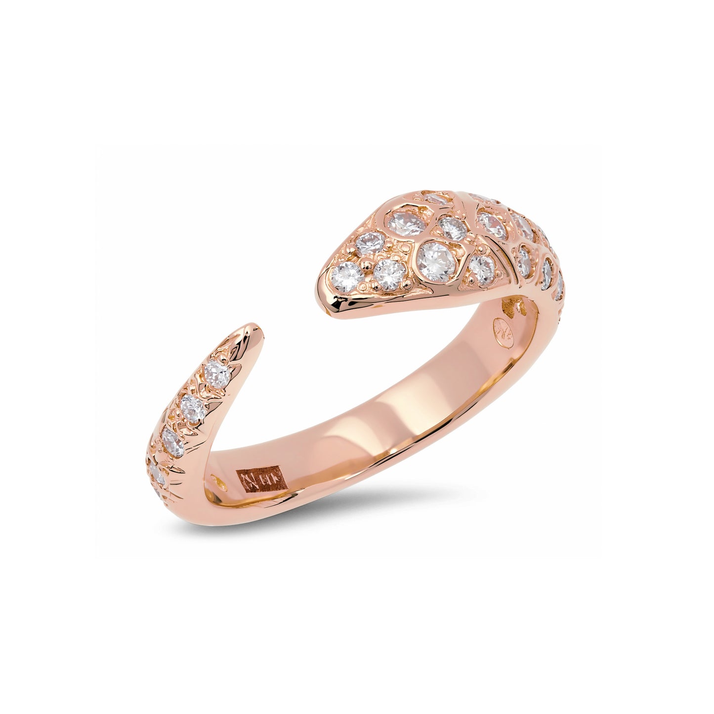14K Gold Diamond Snake Wrap Ring