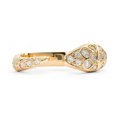 14K Gold Diamond Snake Wrap Ring