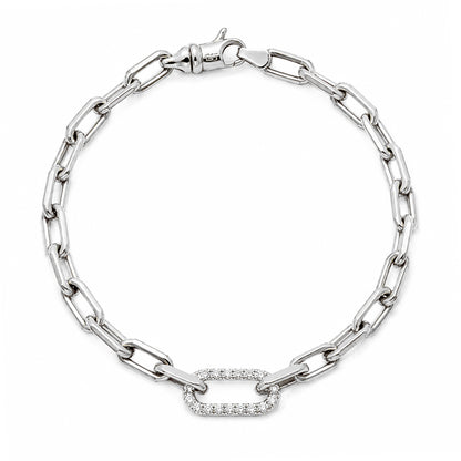 14K Gold Diamond Thick Oval Link Bracelet ~ Small Links