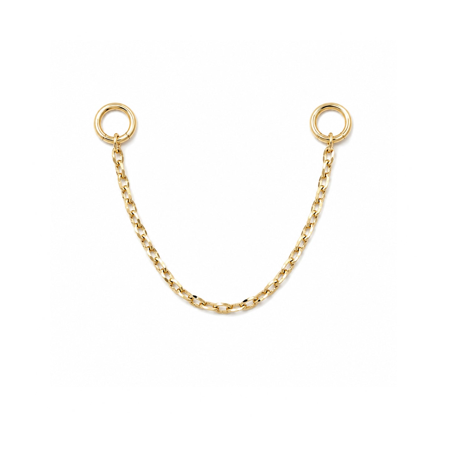 14K Gold Dangle Cable Chain Earring Jacket