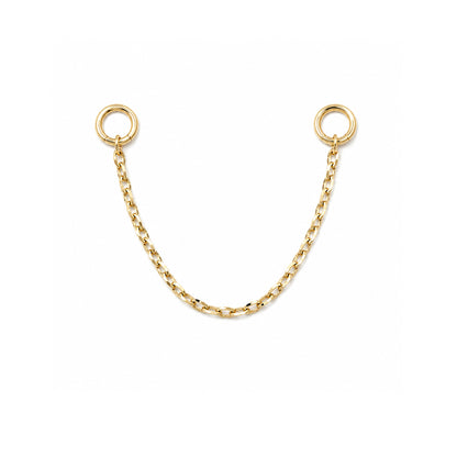 14K Gold Dangle Cable Chain Earring Jacket