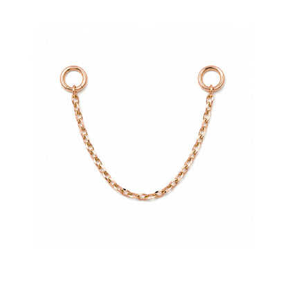 14K Gold Dangle Cable Chain Earring Jacket