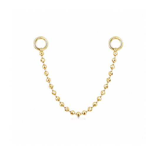 14K Gold Dangle Ball Chain Earring Jacket