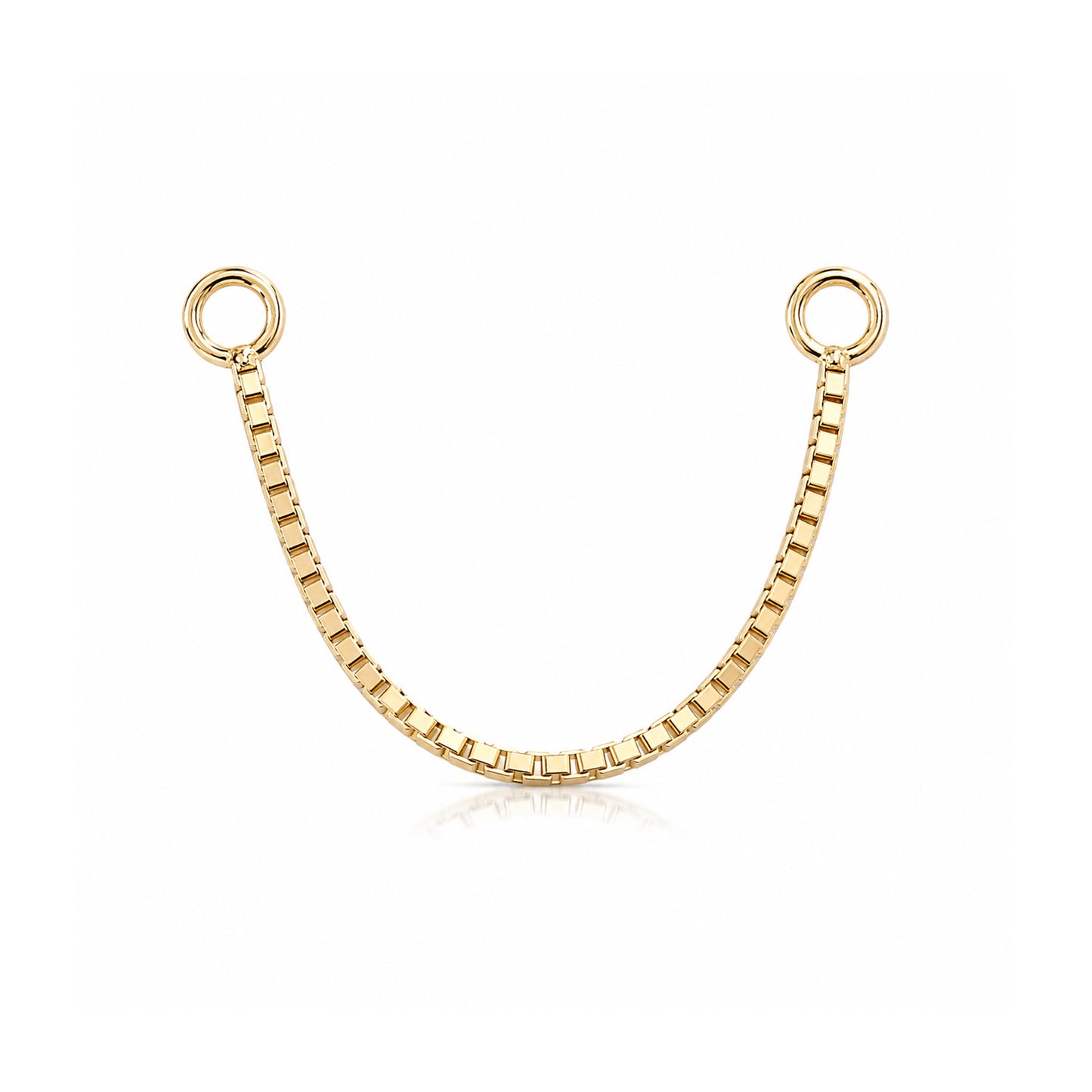 14K Gold Dangle Box Chain Earring Jacket