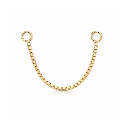 14K Gold Dangle Box Chain Earring Jacket