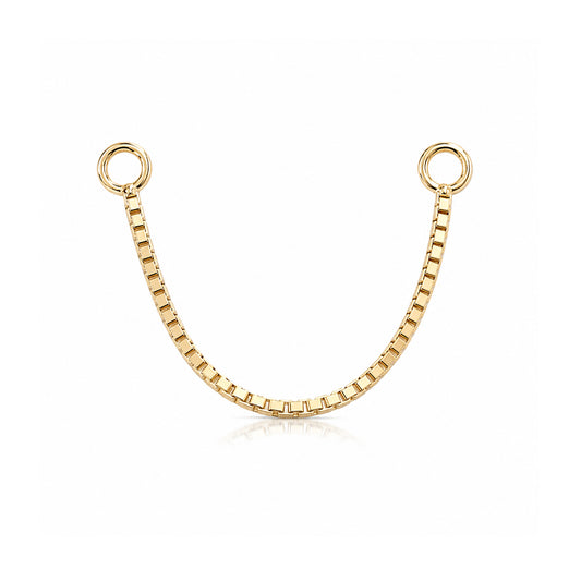 14K Gold Dangle Box Chain Earring Jacket