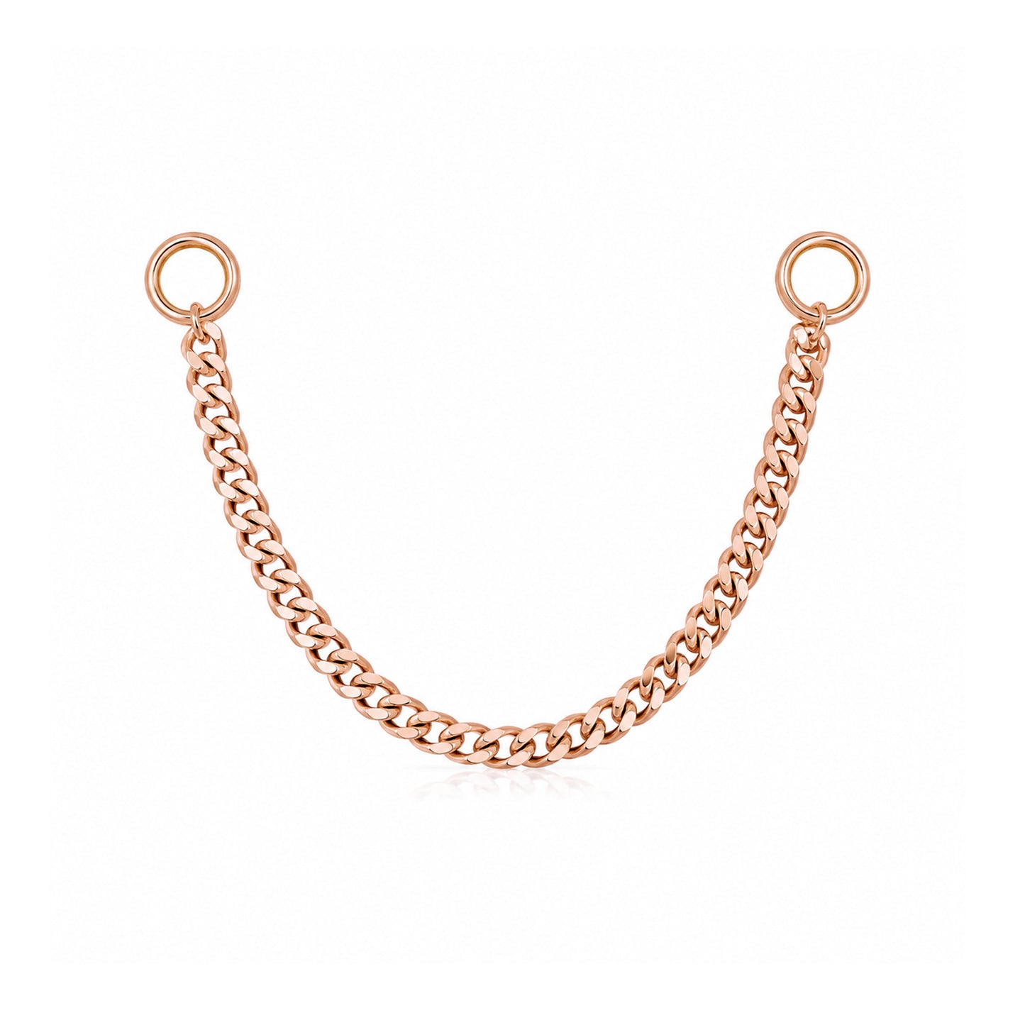 14K Gold Dangle Cuban Link Chain Earring Jacket