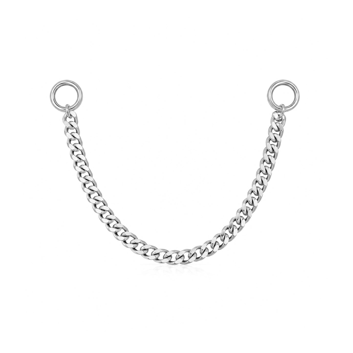 14K Gold Dangle Cuban Link Chain Earring Jacket