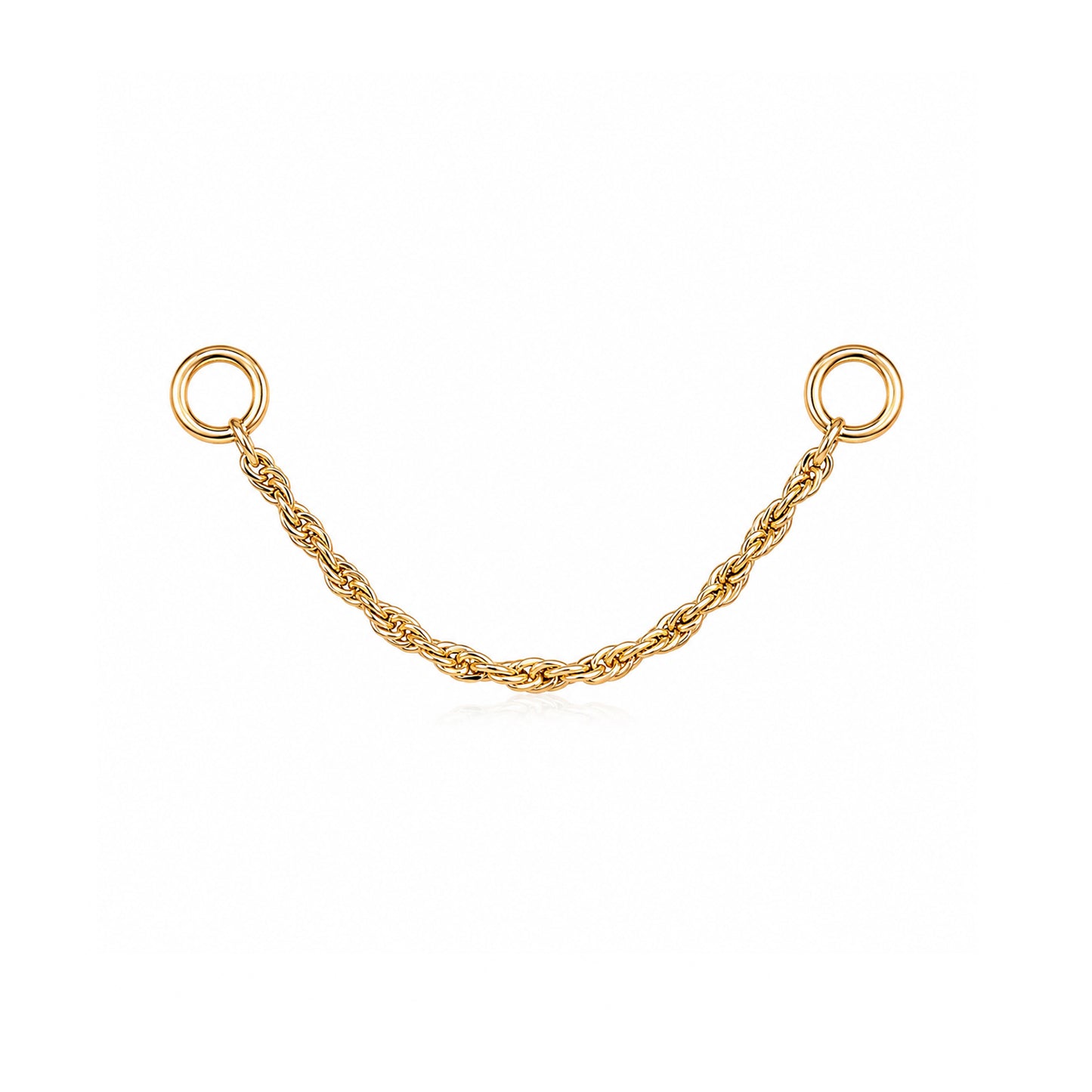 14K Gold Dangle Braided Rope Chain Earring Jacket
