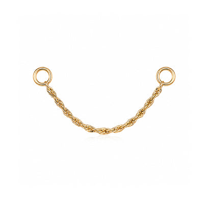 14K Gold Dangle Braided Rope Chain Earring Jacket