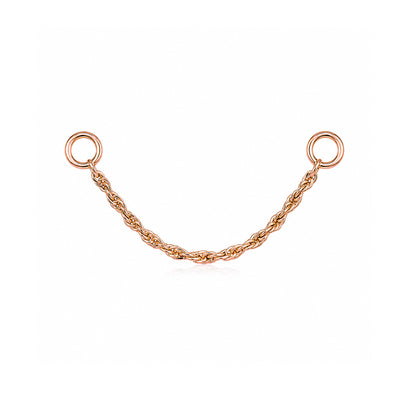 14K Gold Dangle Braided Rope Chain Earring Jacket