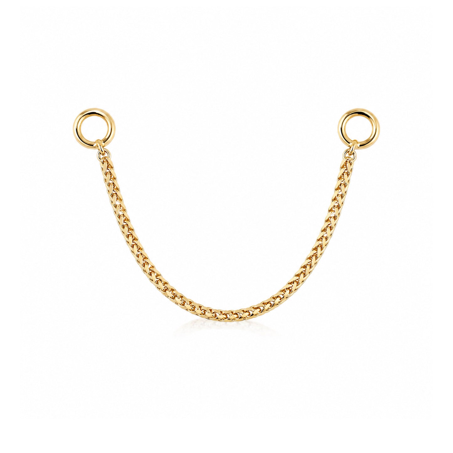 14K Gold Dangle Wheat Chain Earring Jacket